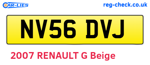 NV56DVJ are the vehicle registration plates.