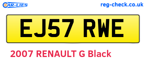 EJ57RWE are the vehicle registration plates.