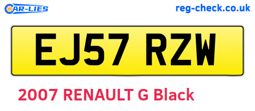 EJ57RZW are the vehicle registration plates.