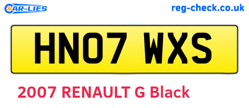 HN07WXS are the vehicle registration plates.