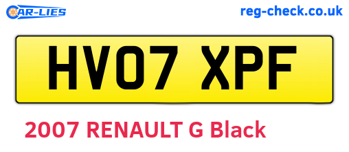 HV07XPF are the vehicle registration plates.