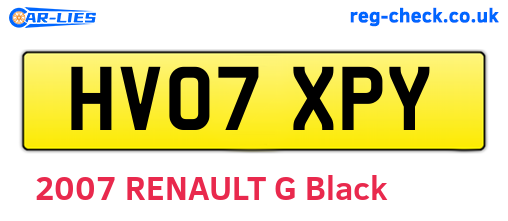 HV07XPY are the vehicle registration plates.