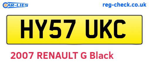 HY57UKC are the vehicle registration plates.
