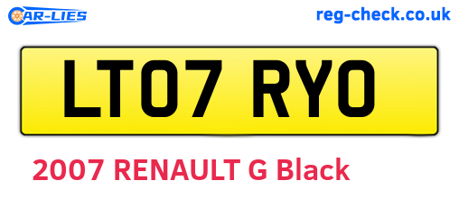 LT07RYO are the vehicle registration plates.