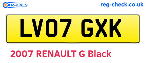 LV07GXK are the vehicle registration plates.