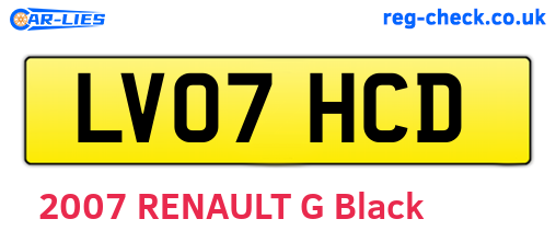 LV07HCD are the vehicle registration plates.
