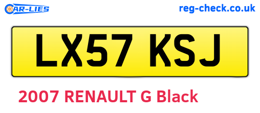 LX57KSJ are the vehicle registration plates.