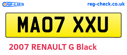 MA07XXU are the vehicle registration plates.
