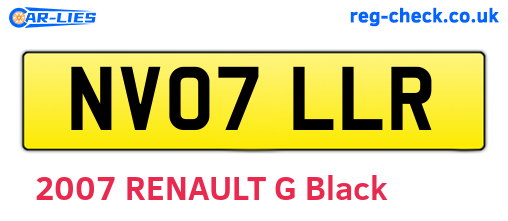 NV07LLR are the vehicle registration plates.