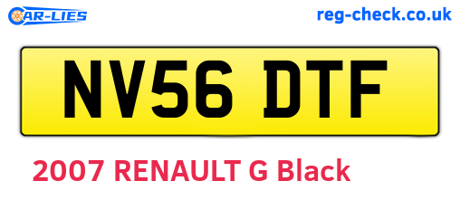 NV56DTF are the vehicle registration plates.