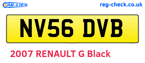 NV56DVB are the vehicle registration plates.