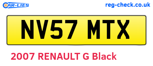 NV57MTX are the vehicle registration plates.