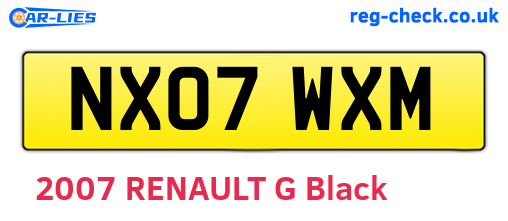 NX07WXM are the vehicle registration plates.