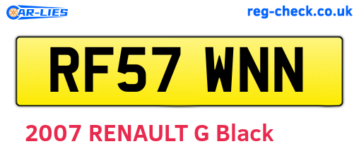 RF57WNN are the vehicle registration plates.