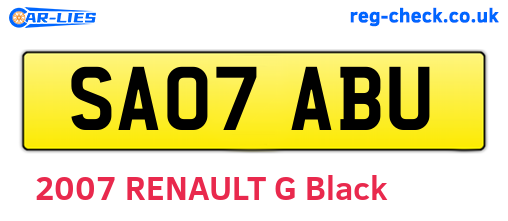 SA07ABU are the vehicle registration plates.