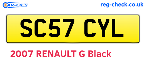 SC57CYL are the vehicle registration plates.
