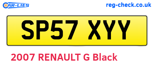 SP57XYY are the vehicle registration plates.