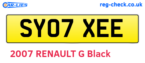 SY07XEE are the vehicle registration plates.