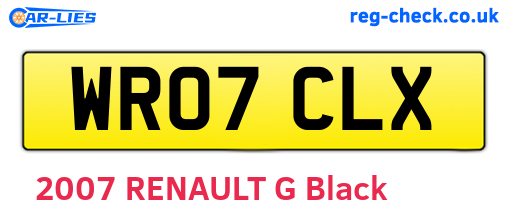 WR07CLX are the vehicle registration plates.