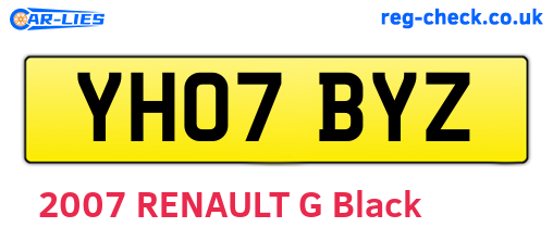 YH07BYZ are the vehicle registration plates.