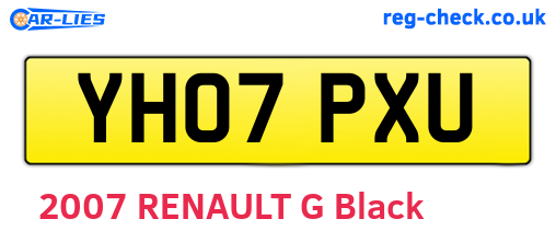 YH07PXU are the vehicle registration plates.