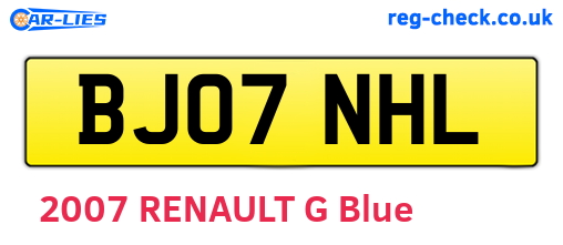 BJ07NHL are the vehicle registration plates.