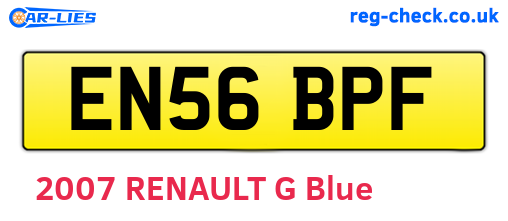 EN56BPF are the vehicle registration plates.