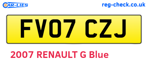 FV07CZJ are the vehicle registration plates.