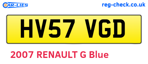 HV57VGD are the vehicle registration plates.