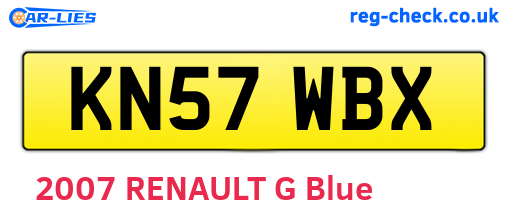 KN57WBX are the vehicle registration plates.