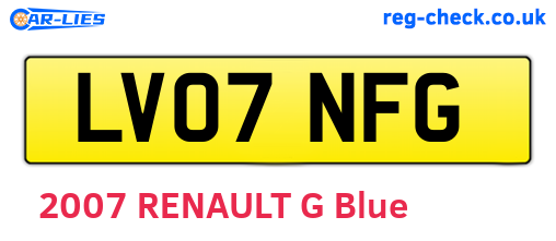LV07NFG are the vehicle registration plates.