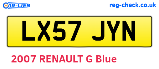 LX57JYN are the vehicle registration plates.