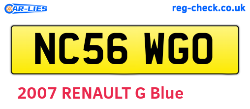 NC56WGO are the vehicle registration plates.