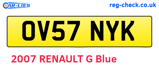 OV57NYK are the vehicle registration plates.