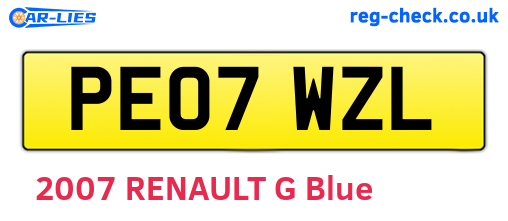 PE07WZL are the vehicle registration plates.