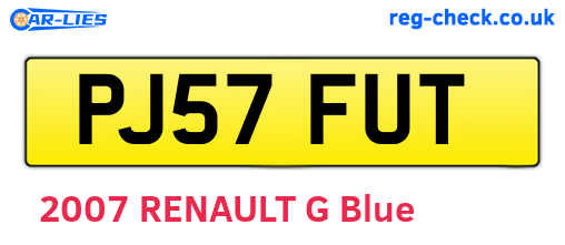 PJ57FUT are the vehicle registration plates.
