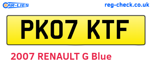 PK07KTF are the vehicle registration plates.