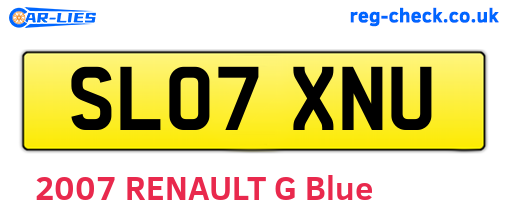 SL07XNU are the vehicle registration plates.