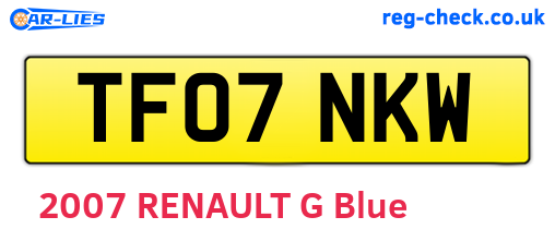 TF07NKW are the vehicle registration plates.