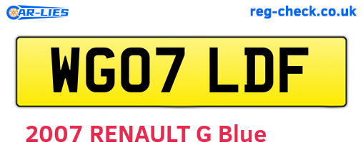 WG07LDF are the vehicle registration plates.