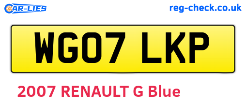 WG07LKP are the vehicle registration plates.
