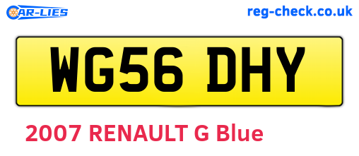 WG56DHY are the vehicle registration plates.