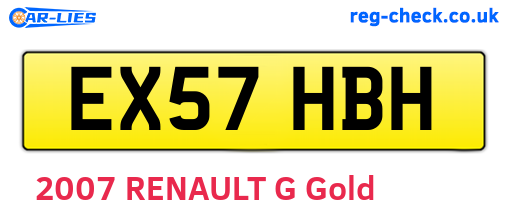 EX57HBH are the vehicle registration plates.