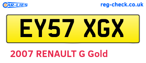 EY57XGX are the vehicle registration plates.