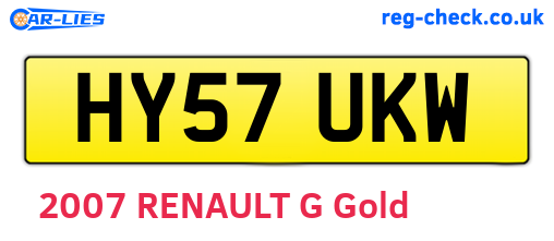 HY57UKW are the vehicle registration plates.