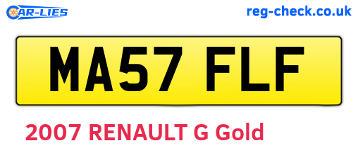 MA57FLF are the vehicle registration plates.