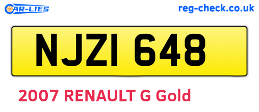 NJZ1648 are the vehicle registration plates.