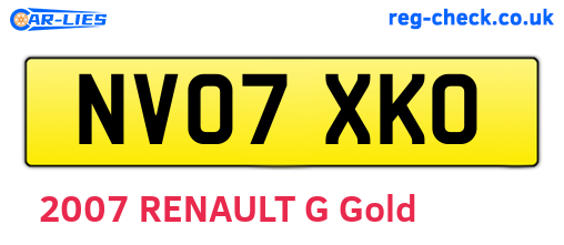 NV07XKO are the vehicle registration plates.