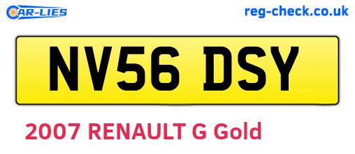 NV56DSY are the vehicle registration plates.
