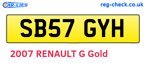 SB57GYH are the vehicle registration plates.